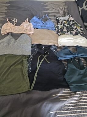 Blue Lace Bralette Tank Top - Unbranded